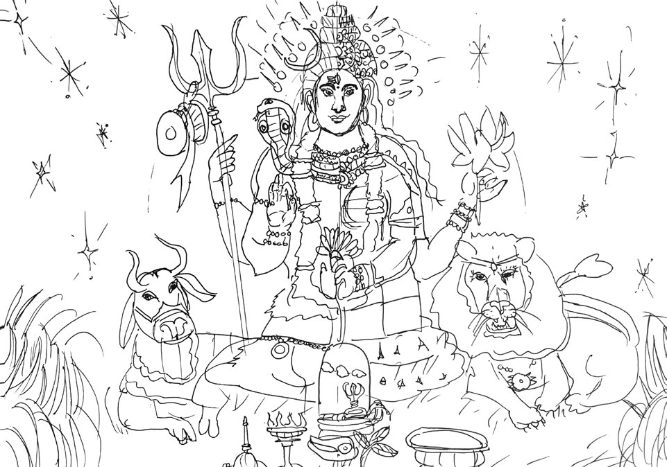 Shiva-Shakti drawing by Michael Shankara